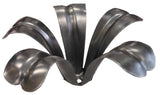 Metal Stamping Pressed Stamped Steel Flower Deep Drawn 5 Petal Husk .020" Thickness F12  approx. size 4 1/4"w x 2 3/8"h