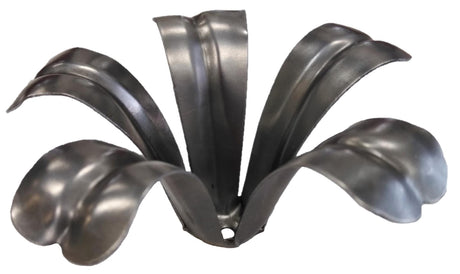 Metal Stamping Pressed Stamped Steel Flower Deep Drawn 5 Petal Husk .020" Thickness F12  approx. size 4 1/4"w x 2 3/8"h