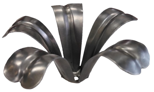 Metal Stamping Pressed Stamped Steel Flower Deep Drawn 5 Petal Husk .020" Thickness F12  approx. size 4 1/4"w x 2 3/8"h