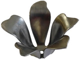 Metal Stamping Pressed Stamped Steel Flower 5 Petals Deep Draw .020" Thickness F137  approx. size 1 3/8" across top x 7/8" h 