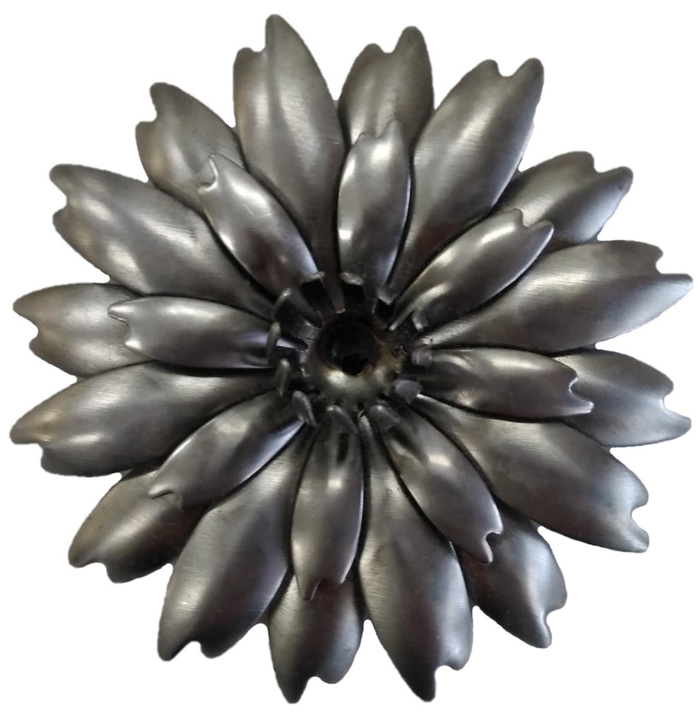 Metal Stamping Pressed Stamped Steel 3D Flower Four Part Assembled .020" Thickness F42 approx. size 2 13/16" diameter
