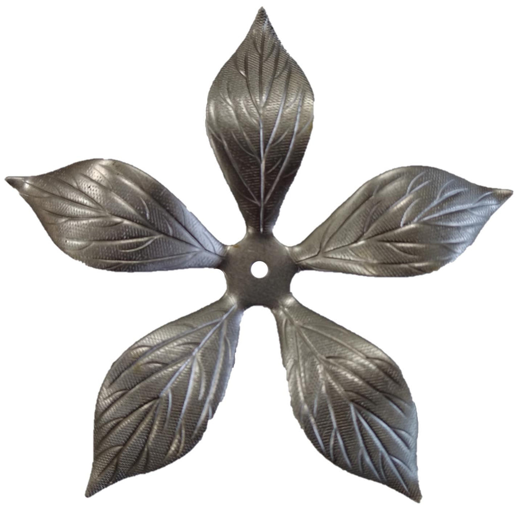 Metal Stamping Pressed Stamped Steel Flower Veined 5 Petals .020" Thickness F65  approx. size 2 3/4" diameter