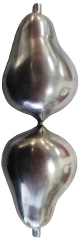 Metal Stamping Pressed Stamped Steel Pear Foldable Three Dimensional .020" Thickness FV18  approx. size unfolded 1 5/8"w x 4 7/8"h, folded together 1 5/8"w x 2 7/16"h