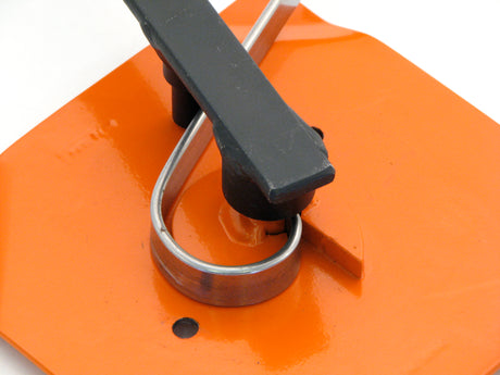 Closeup of Metalcraft MK2/2H Scroll Bender.  Scroll started using starting handle supplied with the scroll bender. 