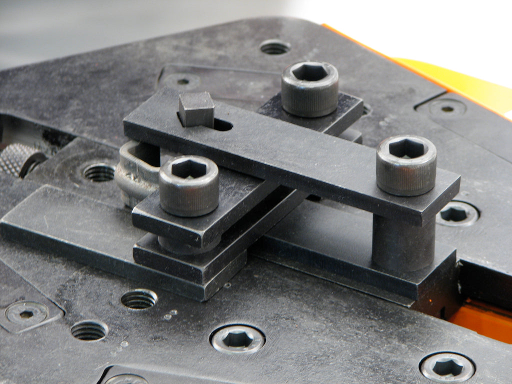 Closeup of Metalcraft Option 5: Micro Bending Kit mounted on XL5+ Power Bender