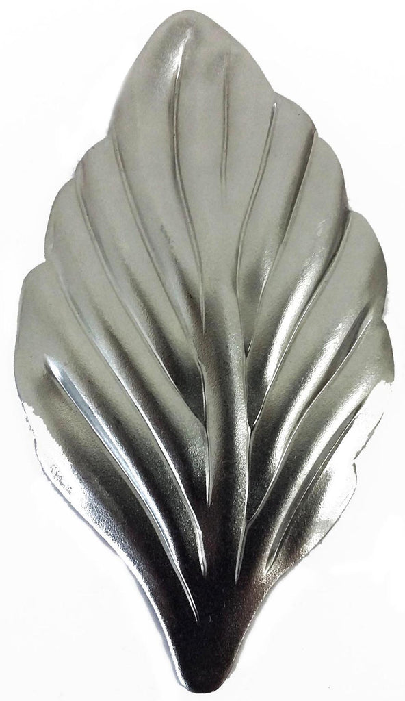 Metal Stamping Pressed Stamped Steel Leaf .020" Thickness L103  approx. size 1 3/4"w x 3 1/8"h.
