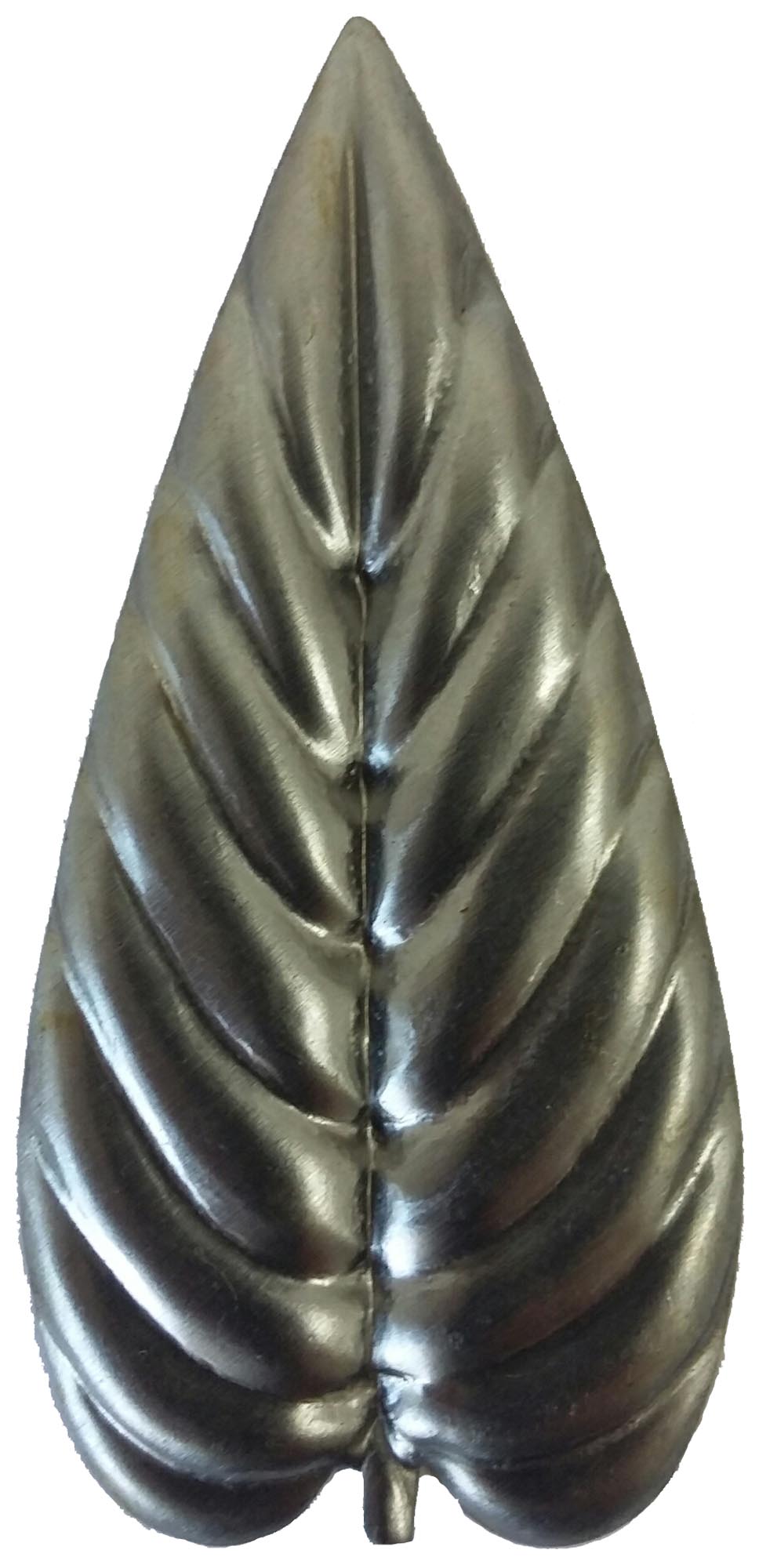 Metal Stamping Pressed Stamped Steel Leaf .020" Thickness L136  approx. size 1 1/4"w x 2 5/8"h.