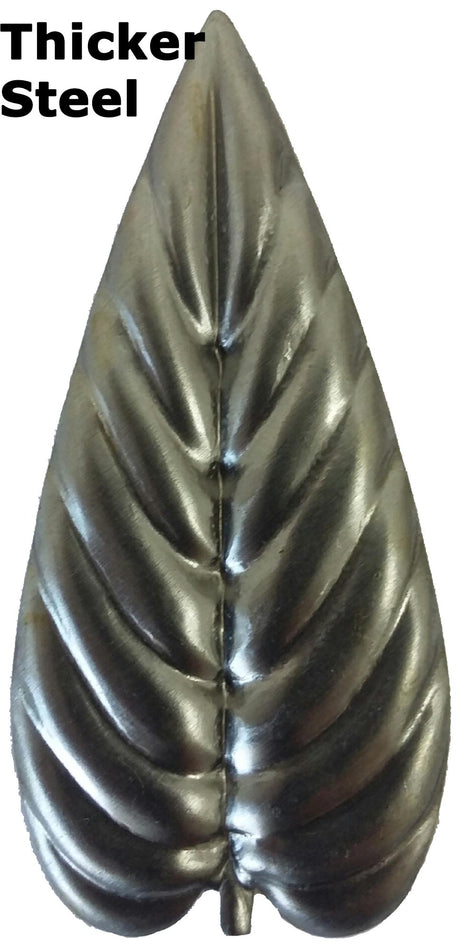 Metal Stamping Pressed Stamped Steel Leaf .062" Thickness L136  approx. size 1 1/4"w x 2 5/8"h.