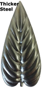 Metal Stamping Pressed Stamped Steel Leaf .062" Thickness L136  approx. size 1 1/4"w x 2 5/8"h.