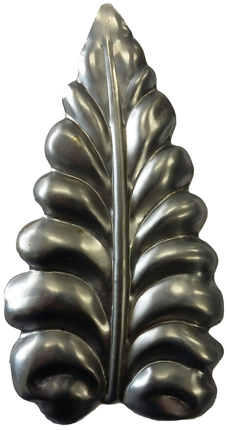 Metal Stamping Pressed Stamped Steel Leaf .020" Thickness L139  approx. size 2 1/8"w x 4"h.