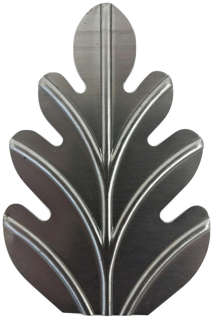Metal Stamping Pressed Stamped Steel Leaf .020" Thickness L156  approx. size  2 3/4"w x 4 1/16"h.