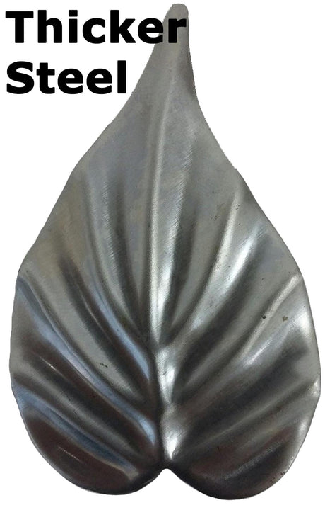 Metal Stamping Pressed Stamped Steel Leaf .032" Thickness L170  approx. size 2"w x 3 3/16"h.