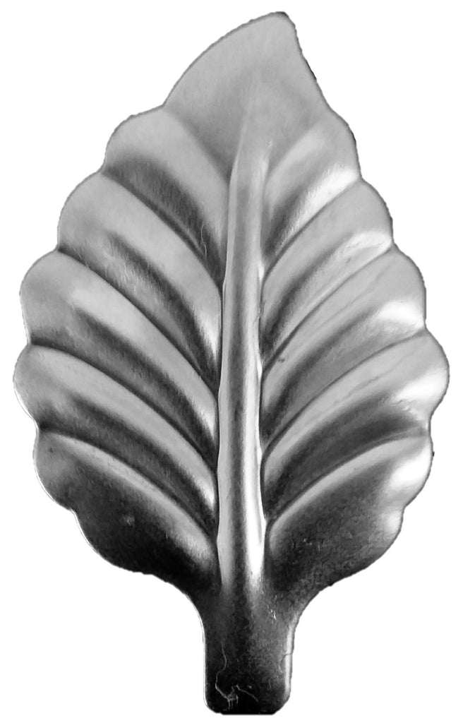 Metal Stamping Pressed Stamped Steel Leaf .020" Thickness L175  approx. size 1 1/8"w x 1 7/8"h.