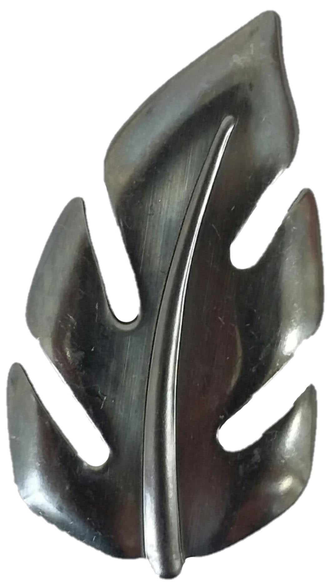 Metal Stamping Pressed Stamped Steel Leaf .020" Thickness L181  approx. size 1"w x 1 3/4"h.