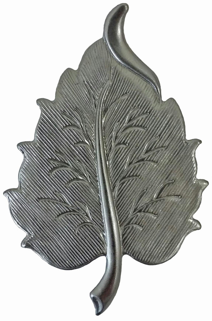Metal Stamping Pressed Stamped Steel Birch Leaf .020" Thickness L185 approx. size 1 1/4"w x 2"h.