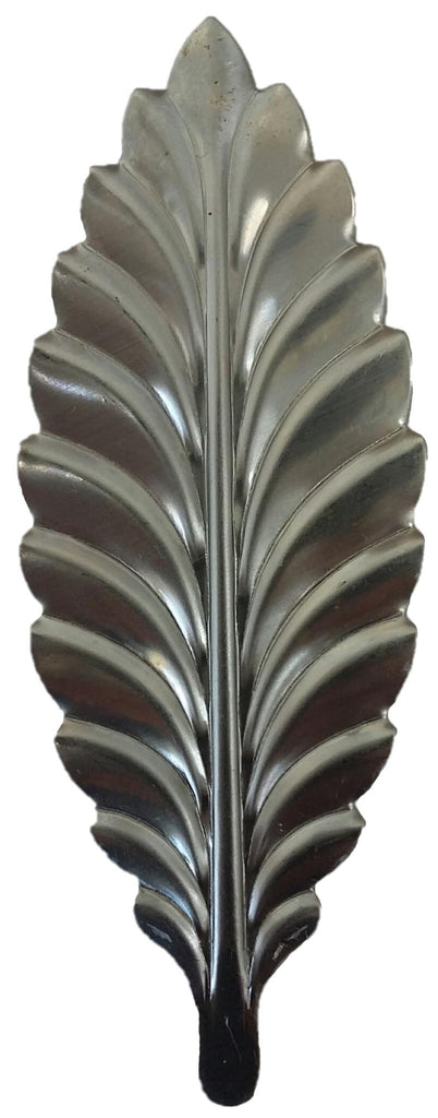 Metal Stamping Pressed Stamped Steel Leaf .020" Thickness L196  approx. size 1 1/2"w x 3 13/16"h.