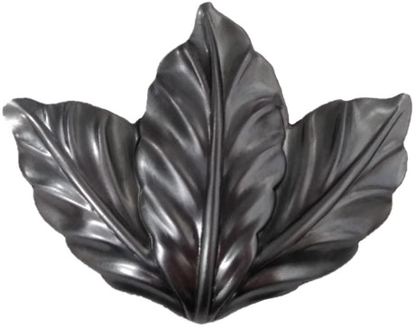 Metal Stamping Pressed Stamped Steel Three Leaves Leaf .020" Thickness L282  approx. size 1 1/4"w x 1"h.  This is smaller version of L199