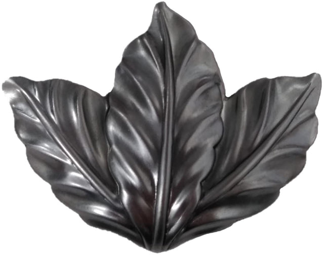 Metal Stamping Pressed Stamped Steel Three Leaves Leaf .020" Thickness L282  approx. size 1 1/4"w x 1"h.  This is smaller version of L199