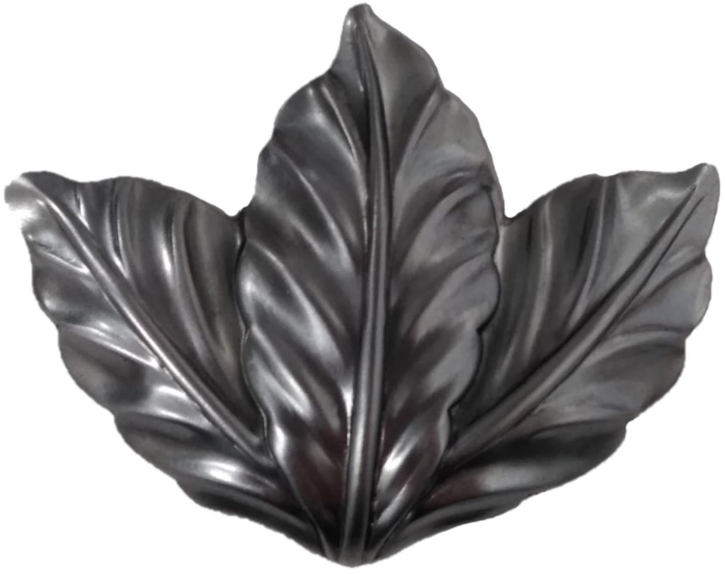 Metal Stamping Pressed Stamped Steel Three Leaves Leaf .020" Thickness L199  approx. size 2 1/16"w x 1 9/16"h.  This is larger version of L282