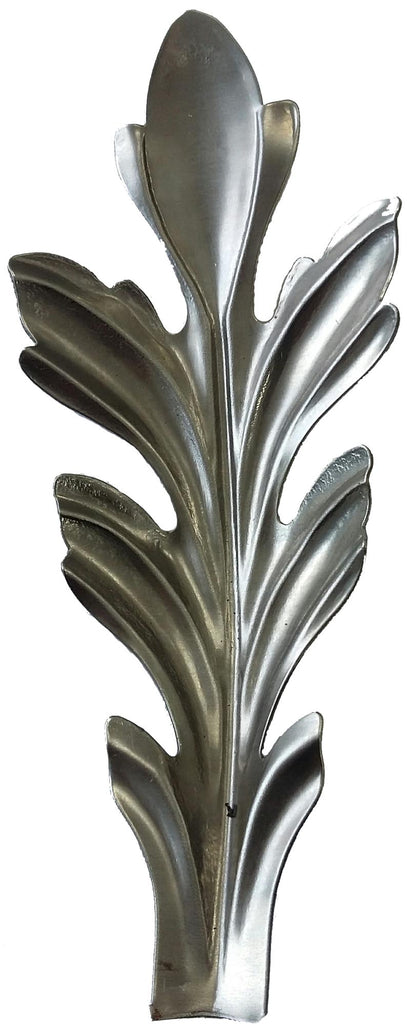 Metal Stamping Pressed Stamped Steel Leaf Acanthus Formed Tip Down .020" Thickness L201  approx. size 2 3/16"w x 5 1/8"h.