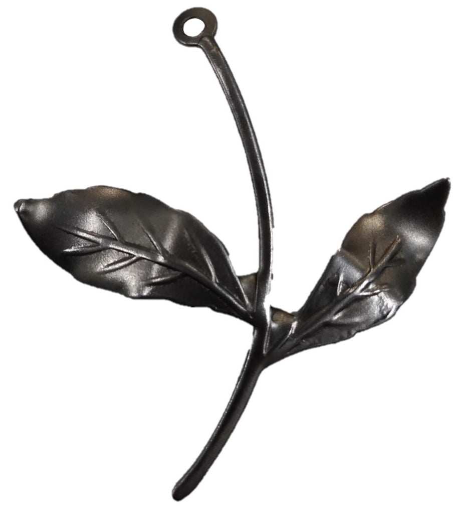 Metal Stamping Pressed Stamped Steel Flower Leaves Stem with Eyelet .020" Thickness L239  approx. size 1 15/16"w x 2 3/16"h