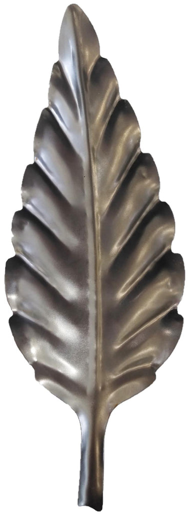 Metal Stamping Pressed Stamped Steel Crinkled Pointed Large Leaf .020" Thickness L241  approx. size 3"w x 7 13/16"h x 3/4" depth
