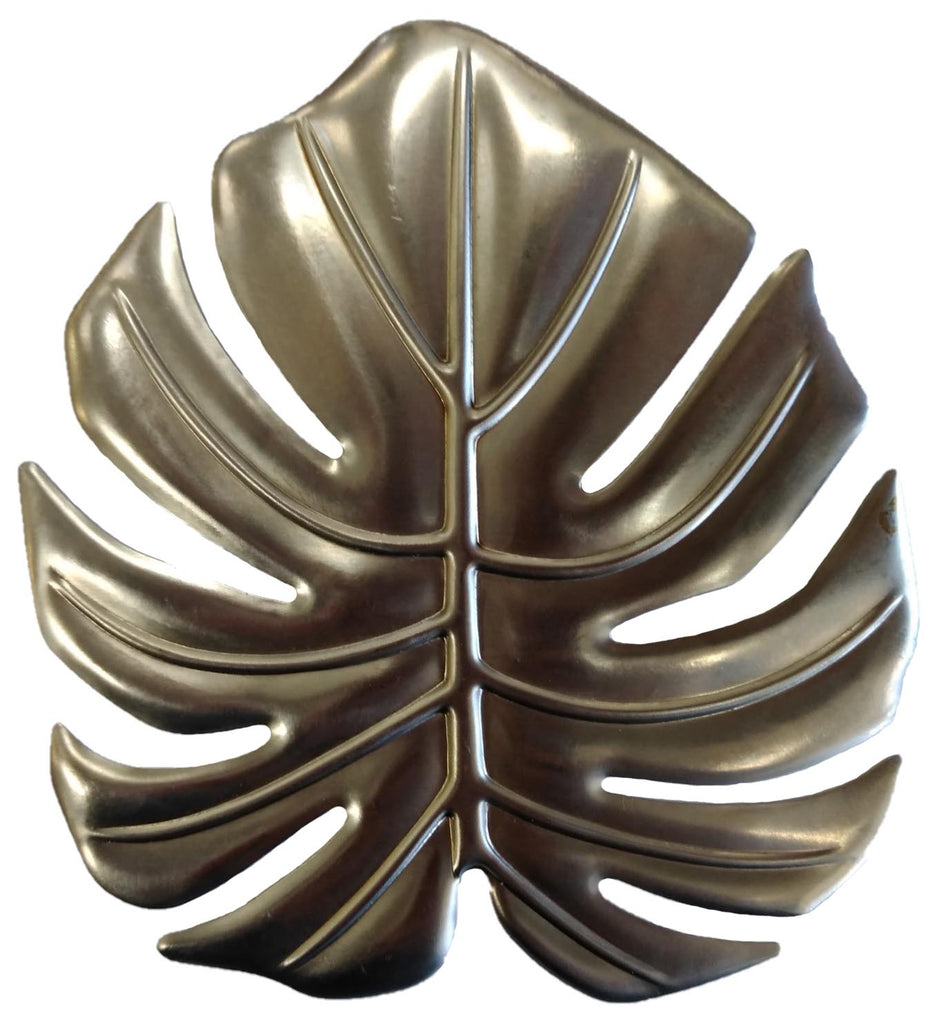 Metal Stamping Pressed Stamped Steel Tropical Leaf Large .020" Thickness L257  approx. size 5"w x 5 5/8"h.