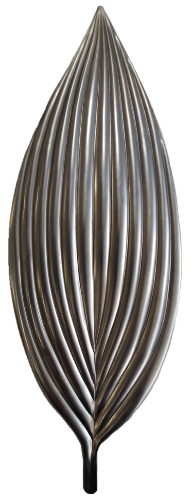 Metal Stamping Pressed Stamped Steel Tropical Ribbed Leaf .020" Thickness L261  approx. size 2 3/4"w x 7 13/16" 