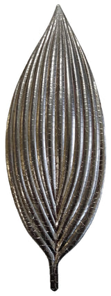 Metal Stamping Pressed Stamped Steel Tropical Ribbed Leaf Alligator Pattern .020" Thickness L262  approx. size 2 3/4"w x 7 13/16"
