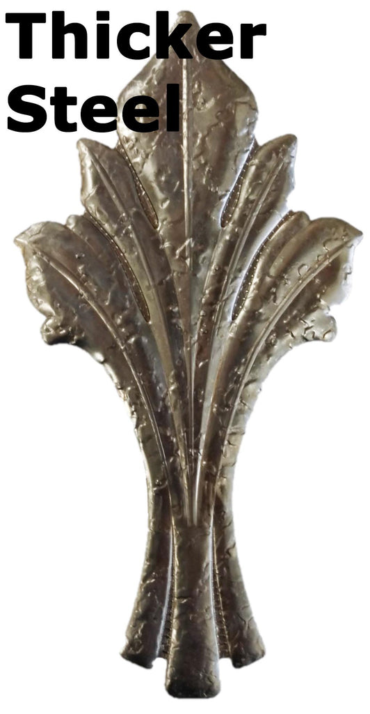 Metal Stamping Pressed Stamped Steel Leaf Acanthus Textured .050" Thickness L264  approx. size 4 1/16"w x 7 15/16"h.