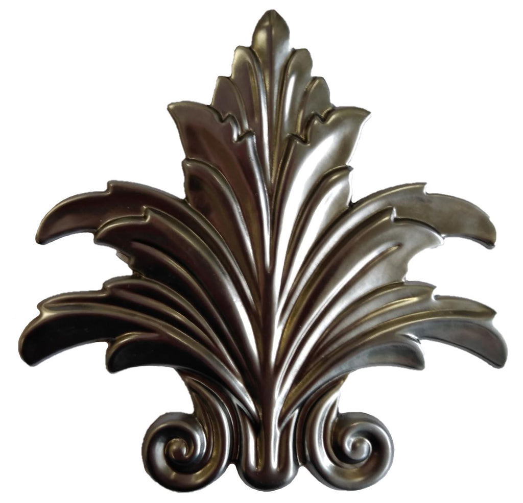 Metal Stamping Pressed Stamped Steel Leaf Acanthus Flared .020" Thickness L271  approx. size 4 7/16"w x 4 7/16"h.