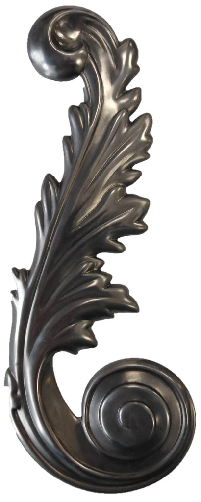 Metal Stamping Pressed Stamped Steel Leaf Acanthus Scroll .020" Thickness L278  approx. size 2 3/4"w x 7"h.