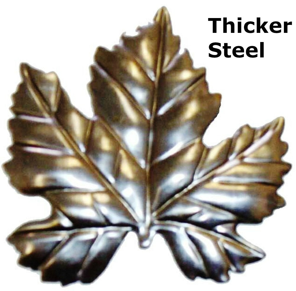 Metal Stamping Pressed Stamped Steel Leaf Grape Medium .050" Thickness L34 approx. size 3"w x 3"h.