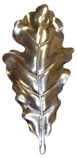Metal Stamping Pressed Stamped Steel Leaf Oak .020" Thickness L52  approx. size 1 5/8"w x 3 7/16"h. 