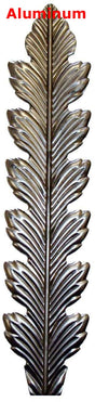 Solid Aluminum Stamping Pressed Stamped Embossed Leaf .020" Thickness L61  approx. size 1 1/2"w x 7 9/16"h.