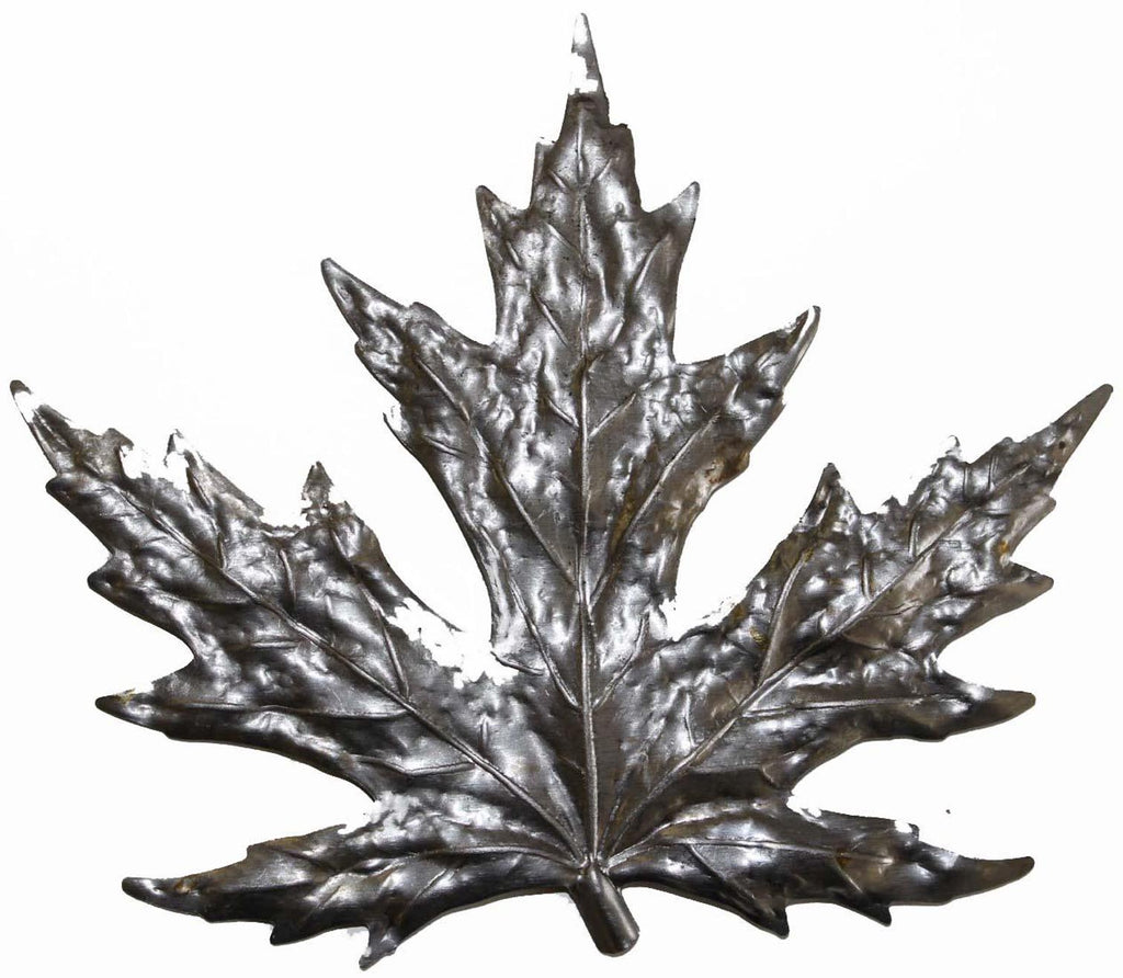 Metal Stamping Pressed Stamped Steel Leaf Maple .020" Thickness L77  approx. size 4 3/8"w x 3 3/4"h.