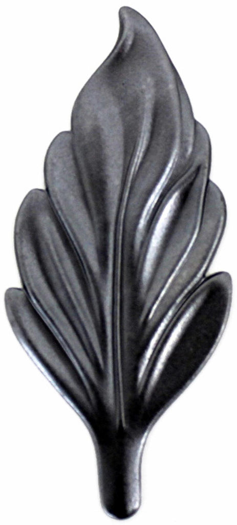 Metal Stamping Pressed Stamped Steel Leaf Flame .020" Thickness L82  approx. size 1 3/8"w x 3 1/8"h.