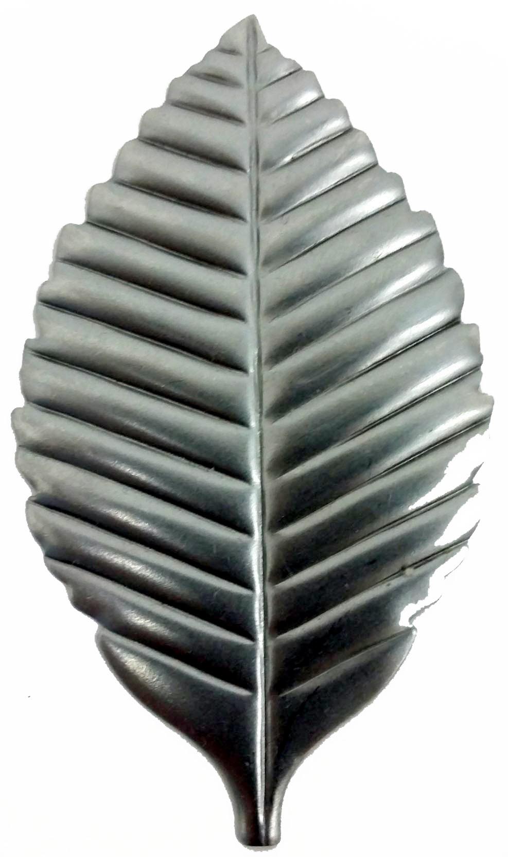 Metal Stamping Pressed Stamped Steel Leaf Red Alder .020" Thickness L91  approx. size 1 13/16"w x 3 1/8"h.