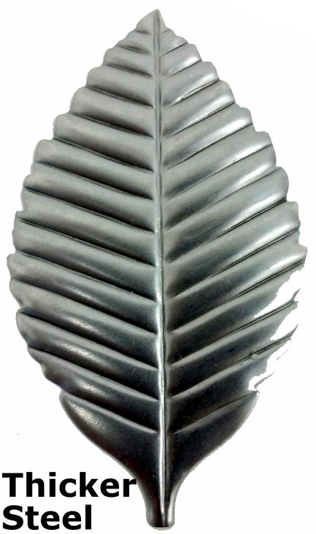 Metal Stamping Pressed Stamped Steel Leaf Red Alder .062" Thickness L91  approx. size 1 13/16"w x 3 1/8"h.