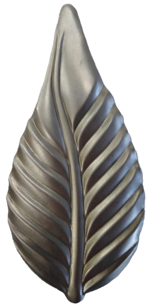 Metal Stamping Pressed Stamped Steel Leaf .020" Thickness L93  approx. size 1 15/16"w x 4 3/16"h.