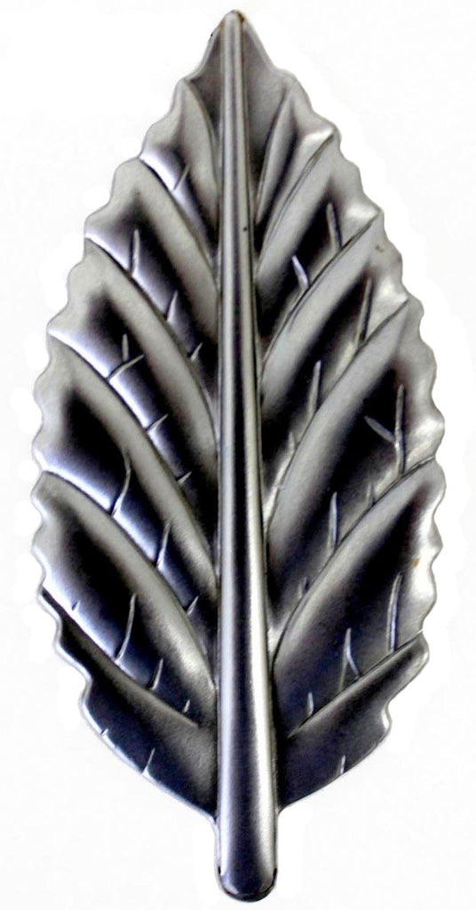 Metal Stamping Pressed Stamped Steel Leaf .020" Thickness L98  approx. size 1 1/2"w x 3 1/8"h.