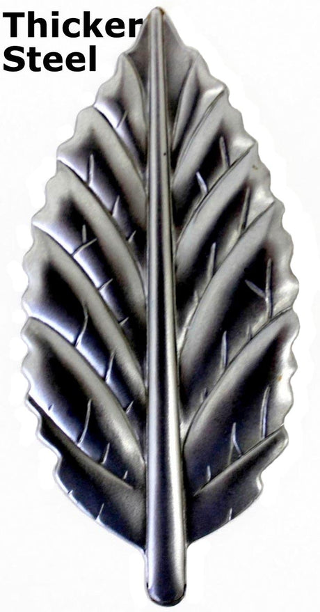 Metal Stamping Pressed Stamped Steel Leaf .032" Thickness L98  approx. size 1 1/2"w x 3 1/8"h.