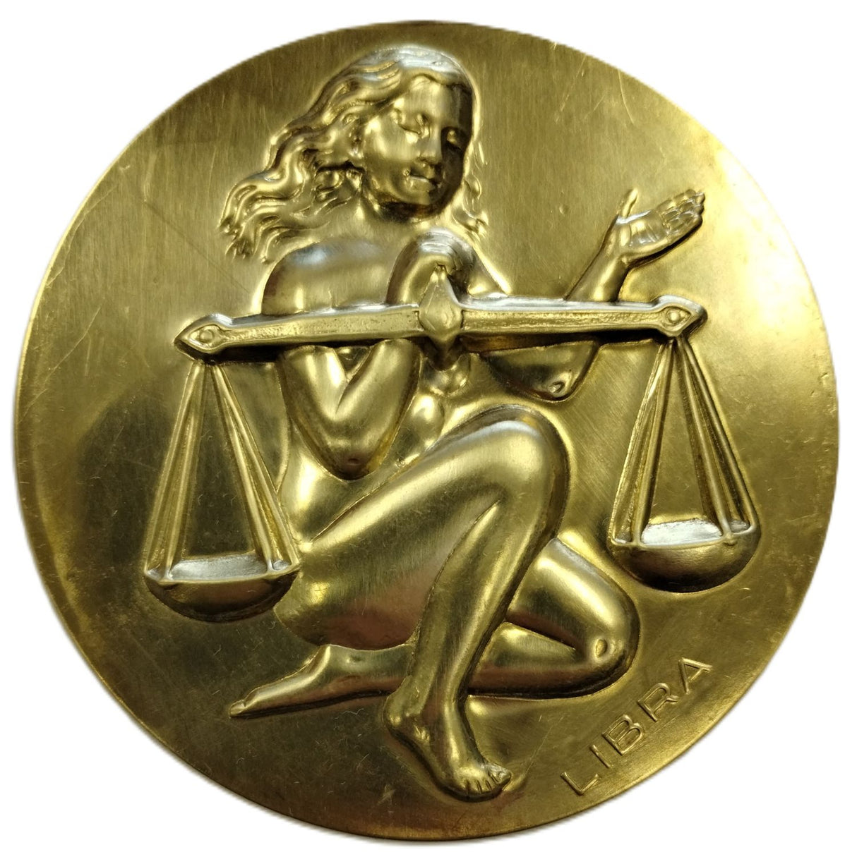 Solid Brass Stamping Pressed Stamped Libra Zodiac Sign Horoscope .020" Thickness