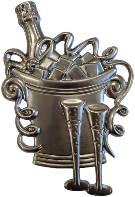 Metal Stamping Pressed Stamped Steel Champagne Ice Bucket Glasses Celebration Party .020" Thickness M115  approx. size 3 3/4"w x 5 5/8"h 