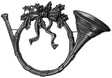Metal Stamping Pressed Stamped Steel French Horn Bow Ribbon Holly .020" Thickness M153  approx. size 6"w x 4"h.
