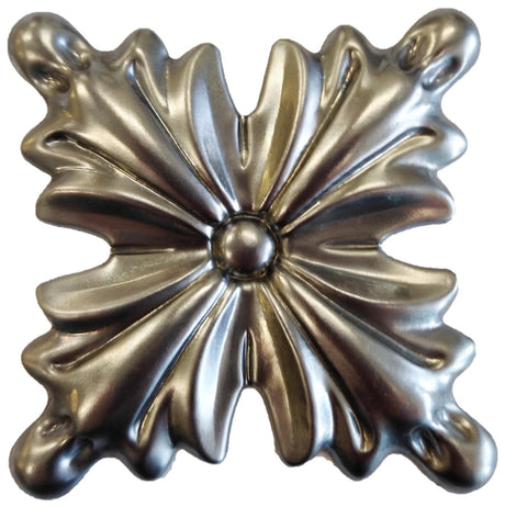 Metal Stamping Pressed Stamped Steel Rosette Square .020" Thickness M166  approx. size 3 1/8" diameter square