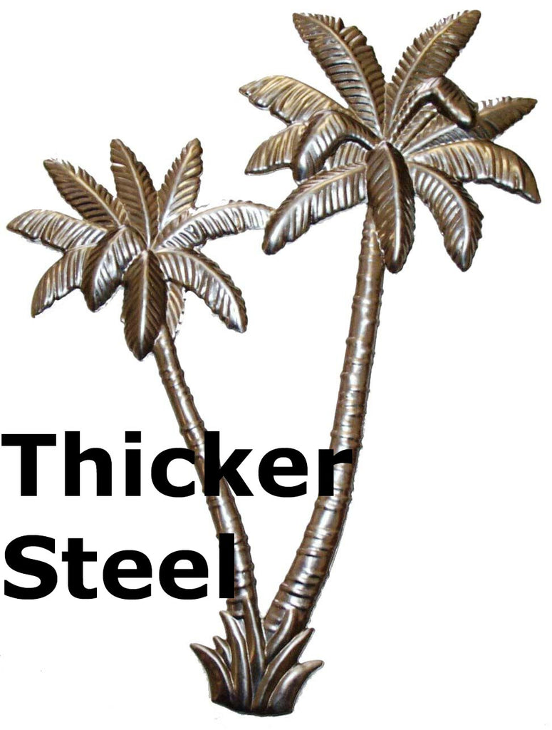 Metal Stamping Pressed Stamped Steel Palm Trees Double Tall .032" Thickness M22  approx. size 5 1/4"w x 6 7/8"h