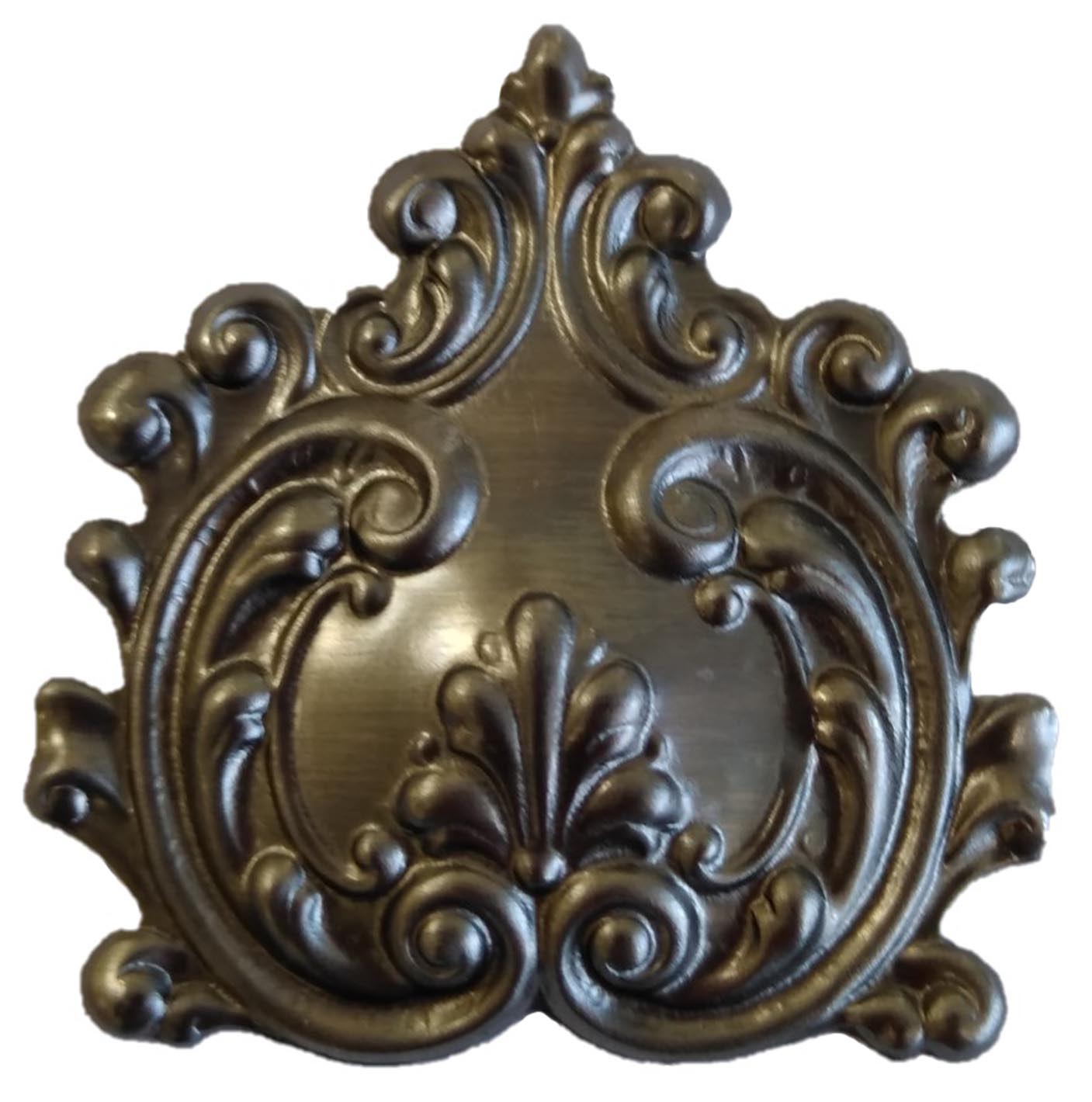 Metallic Rococo Vine Metal Stamping Pressed Stamped Steel Ornate Rococo Escutcheon .020