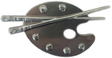Metal Stamping Pressed Stamped Steel Painting Palette Paint Brushes .020" Thickness M68  approx. size 4 3/4"w x 2 1/2"h