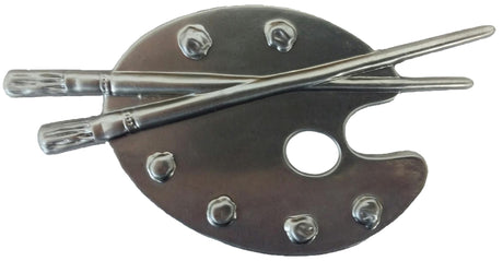 Metal Stamping Pressed Stamped Steel Painting Palette Paint Brushes .020" Thickness M68  approx. size 4 3/4"w x 2 1/2"h